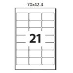 Ինքնասոսնձվող թուղթ А4, 21 մասից,70х42.4մմ 12215