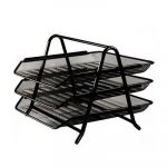 Թղթադիր, 3 հարկանի, A4 , մետաղյա, սև 10805