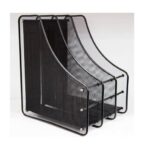 Թղթադիր-դարակ Huajie, 3 բաժին, A4, մետաղյա, սև 10808