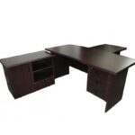 Ղեկավարի սեղան(160×75x75) դիմադիրով(60x50x73) և կողադիրով(100x65x45) 50206