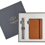 Գրիչ Parker PK GIFT18 SON SS CT BP + NB, գնդիկավոր, սև, +A6 նոթատետր, տողանի