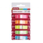 Էջանիշ պլաստիկ attache, կպչուն 12×45մմ, 5 գույն, 25-ական էջ 13306