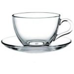 Թեյի բաժակ տակդիրով թափանցիկ, 6հատ 60611