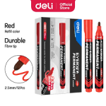 Մարկեր պերմանենտ Deli 2.5մմ, կարմիր 13907