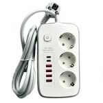 Երկարացման լար LUCKY HOWAK 3452 3տեղ 2մետր 3USB 2500W 30634